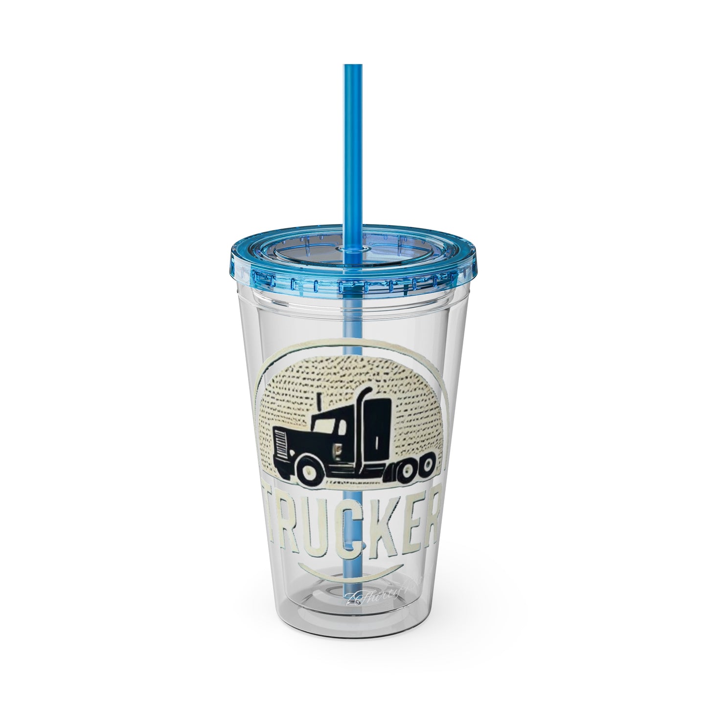 Trucker Sunsplash Tumbler: Sip in Style, Wherever You Go! ππΉ