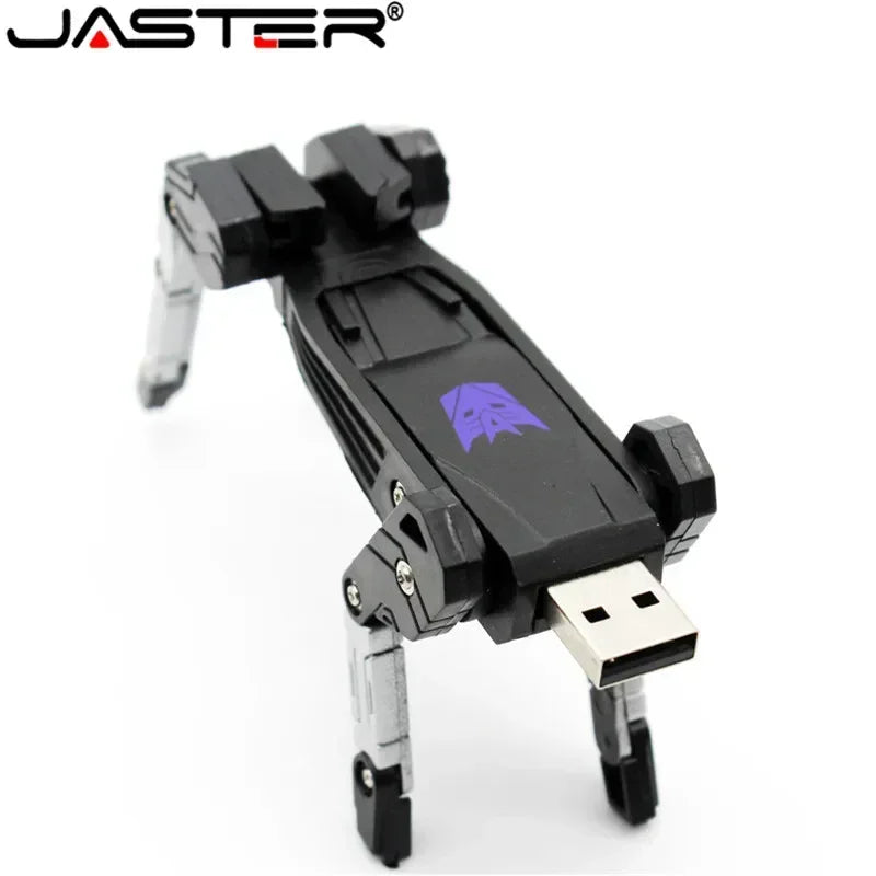 JASTER Plastic Toy Style U Disk Cartoon Character Usb Flash Drive Transfomer Pendrive 4GB 8GB 16GB 32GB Transformation Robot