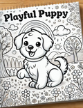 "Playful Puppy" Digital Download Coloring Book! 🐾🎨