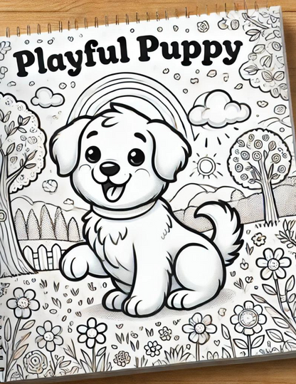 "Playful Puppy" Digital Download Coloring Book! 🐾🎨