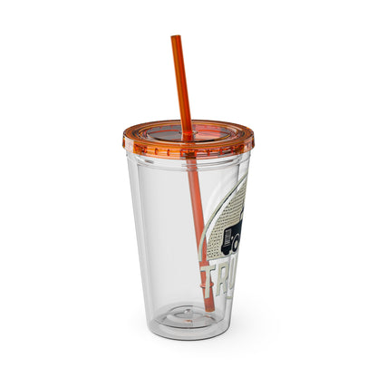 Trucker Sunsplash Tumbler: Sip in Style, Wherever You Go! 🌞🍹