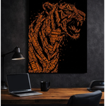 Tiger Word Art Typography Silhouette – Power & Dominance Wall Art Print