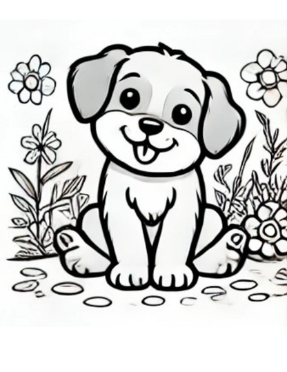 "Playful Puppy" Digital Download Coloring Book! 🐾🎨