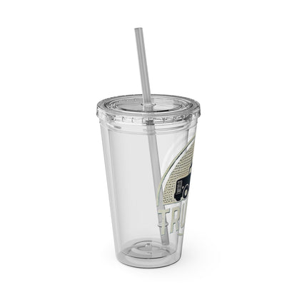 Trucker Sunsplash Tumbler: Sip in Style, Wherever You Go! 🌞🍹