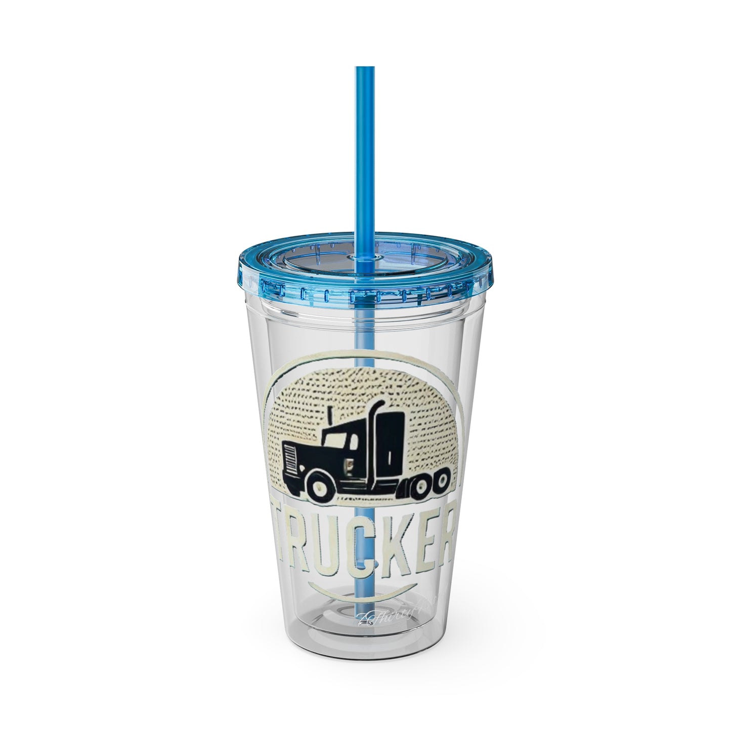 Trucker Sunsplash Tumbler: Sip in Style, Wherever You Go! 🌞🍹