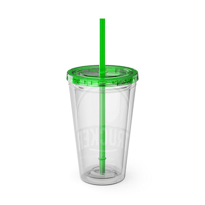 Trucker Sunsplash Tumbler: Sip in Style, Wherever You Go! 🌞🍹