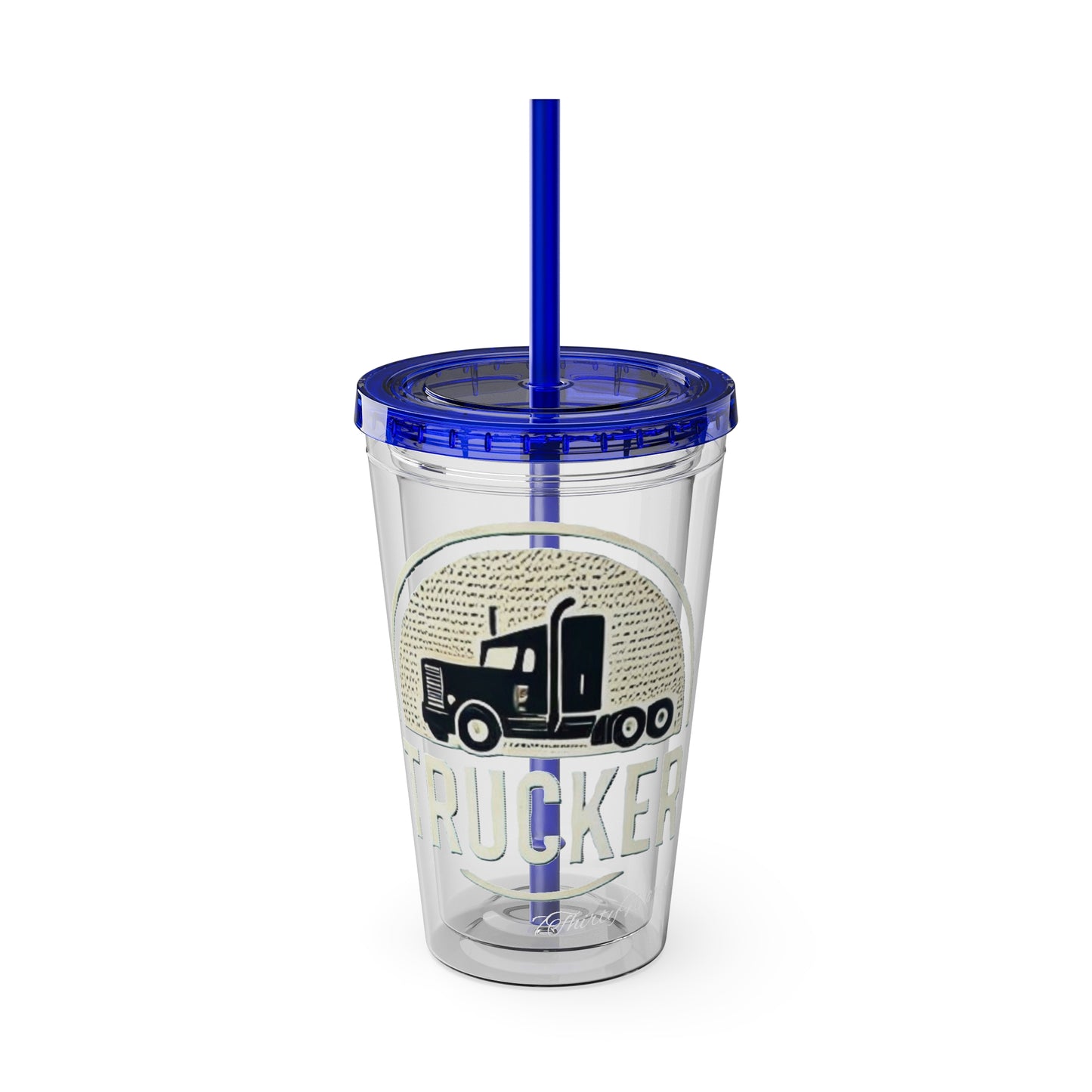 Trucker Sunsplash Tumbler: Sip in Style, Wherever You Go! 🌞🍹