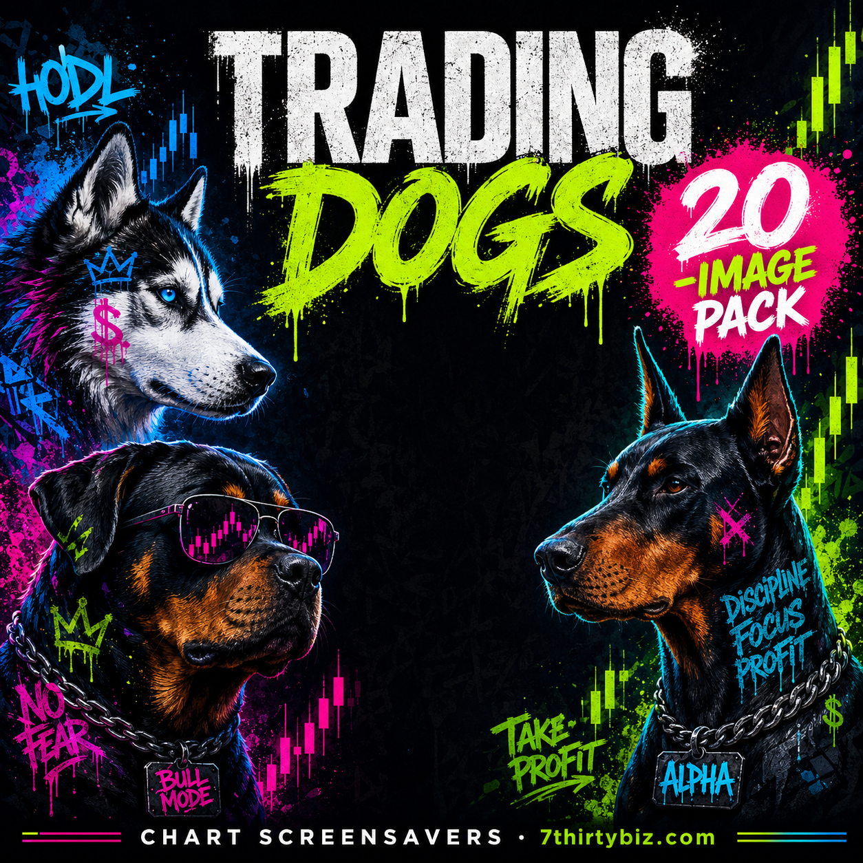 Trading Dogs — 20 Chart Screensavers
