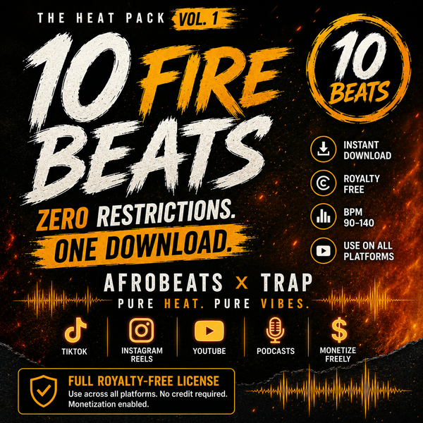 The Heat Pack Vol. 1 — Afrobeats × Trap Fusion | 10 Royalty-Free Beats | Digital Download
