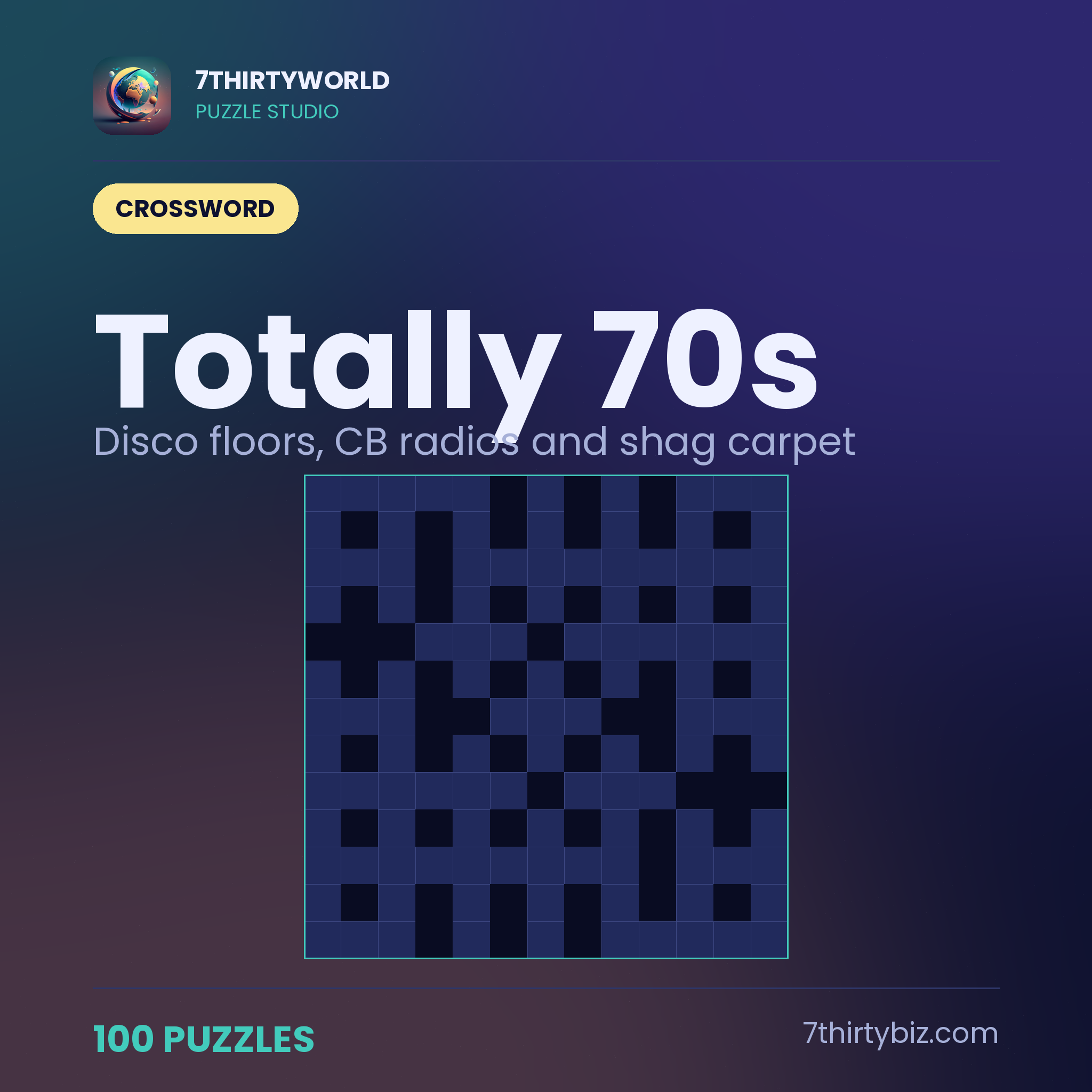Totally 70s 100 crossword puzzles — a Puzzle Studio pack