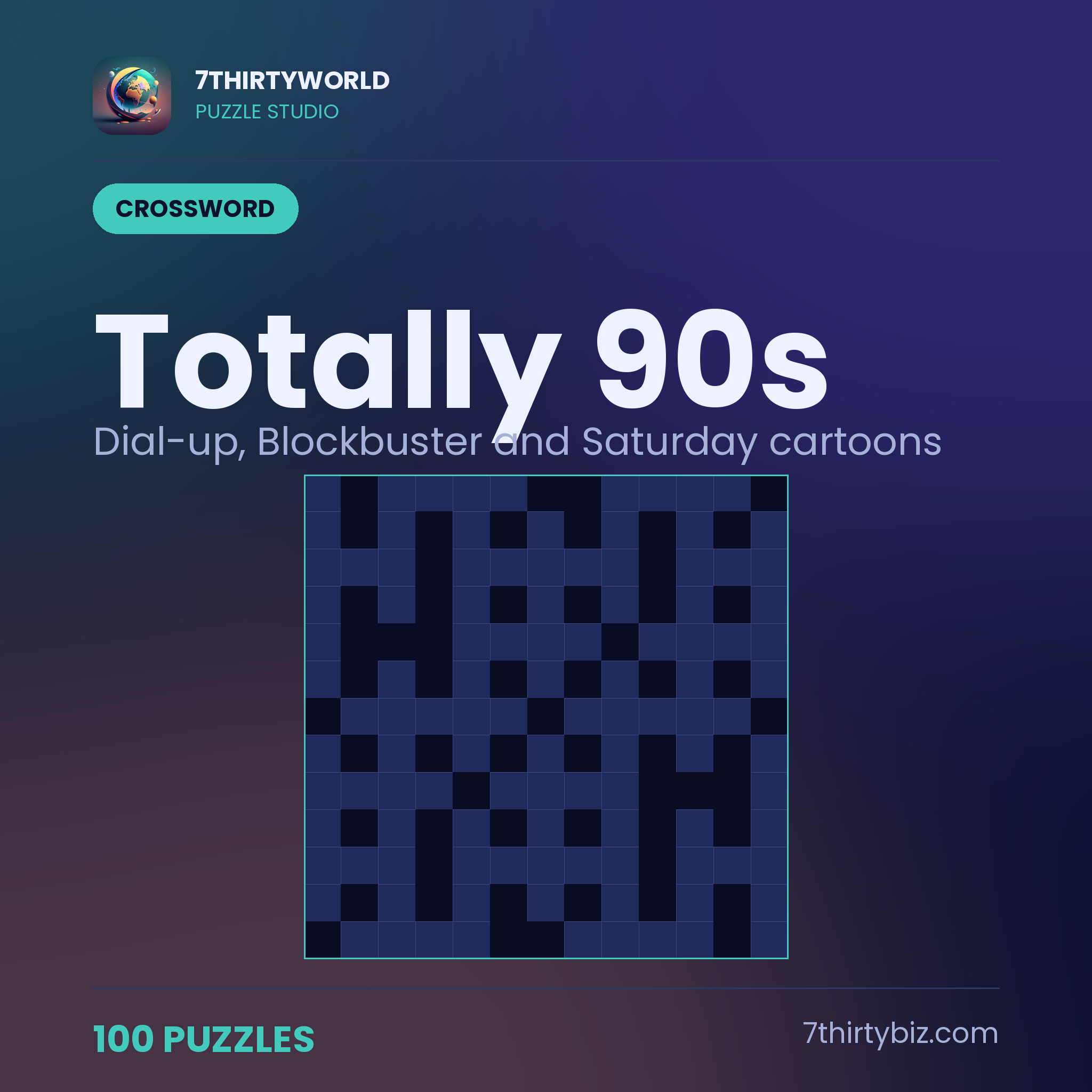 Totally 90s 100 crossword puzzles — a Puzzle Studio pack