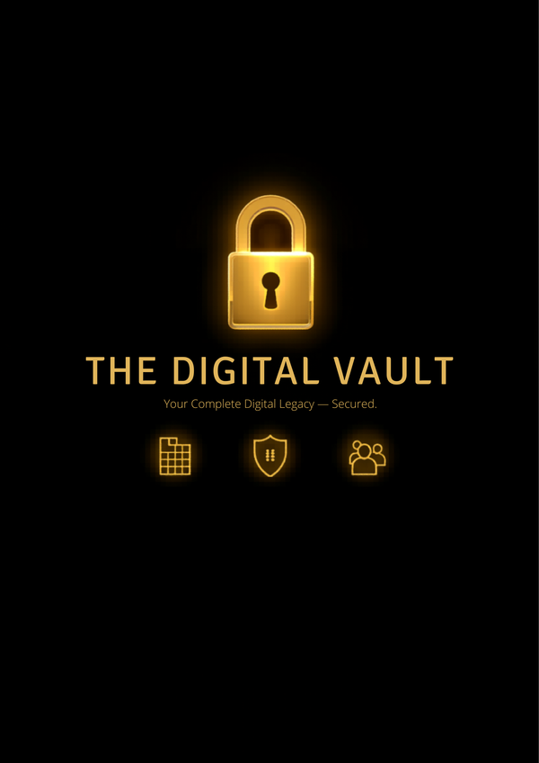 The Digital Vault™ — Complete Digital Legacy Organizer | Password Tracker | Digital Will Spreadsheet