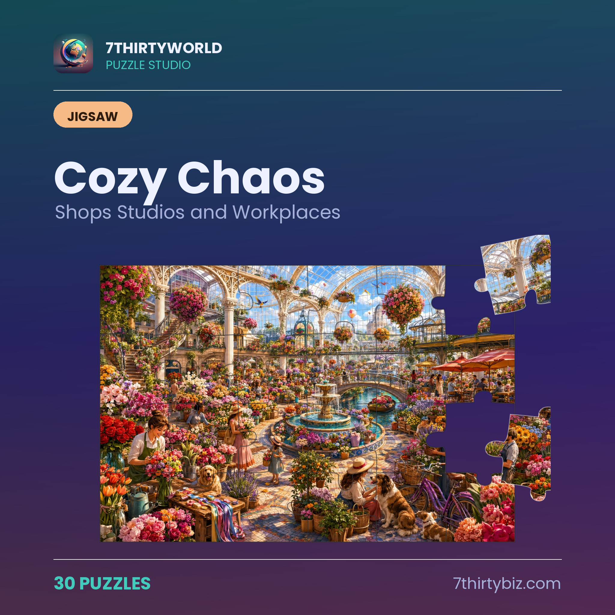 Cozy chaos 30 jigsaw puzzles — a Puzzle Studio pack