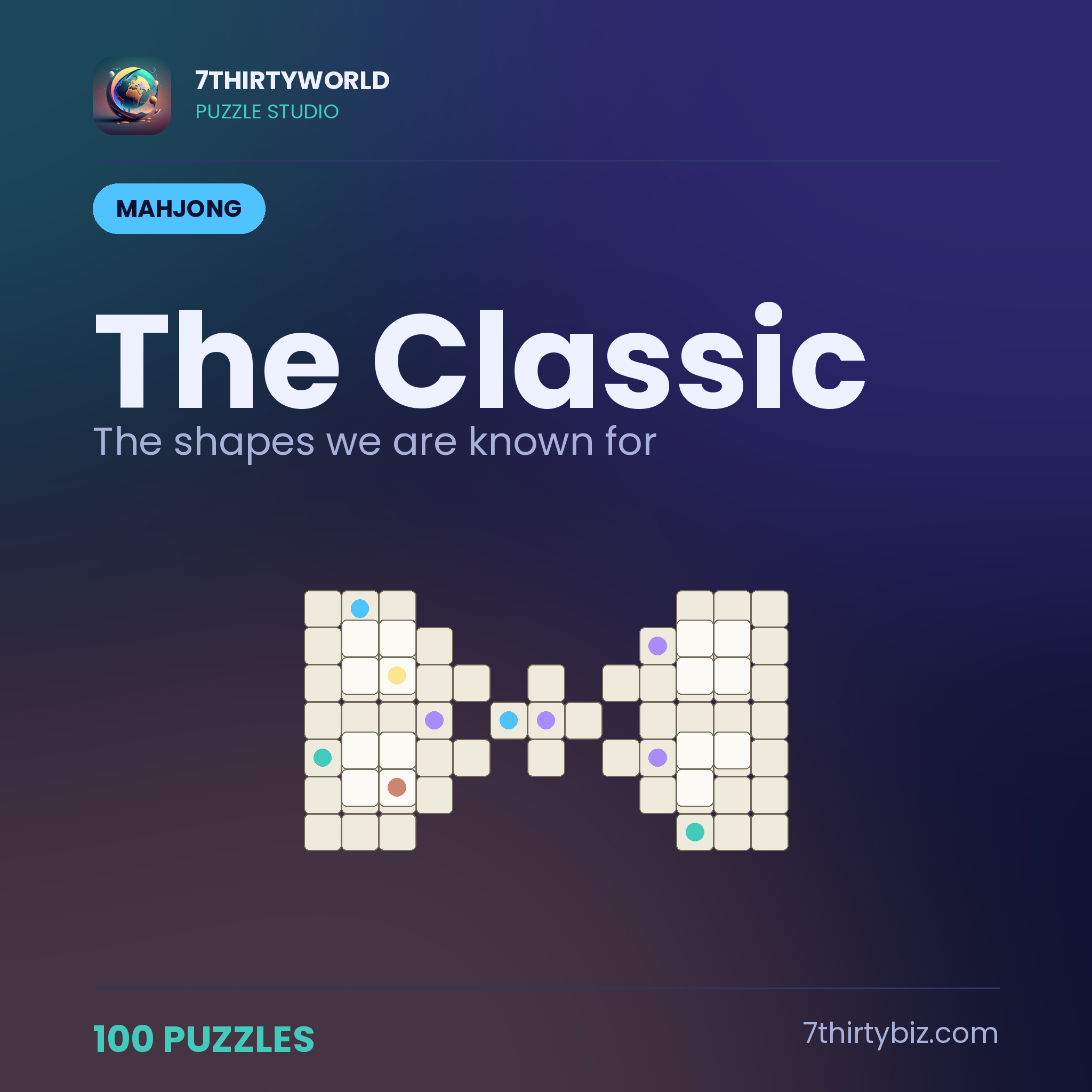 The classic 100 emoji mahjong boards — a Puzzle Studio pack