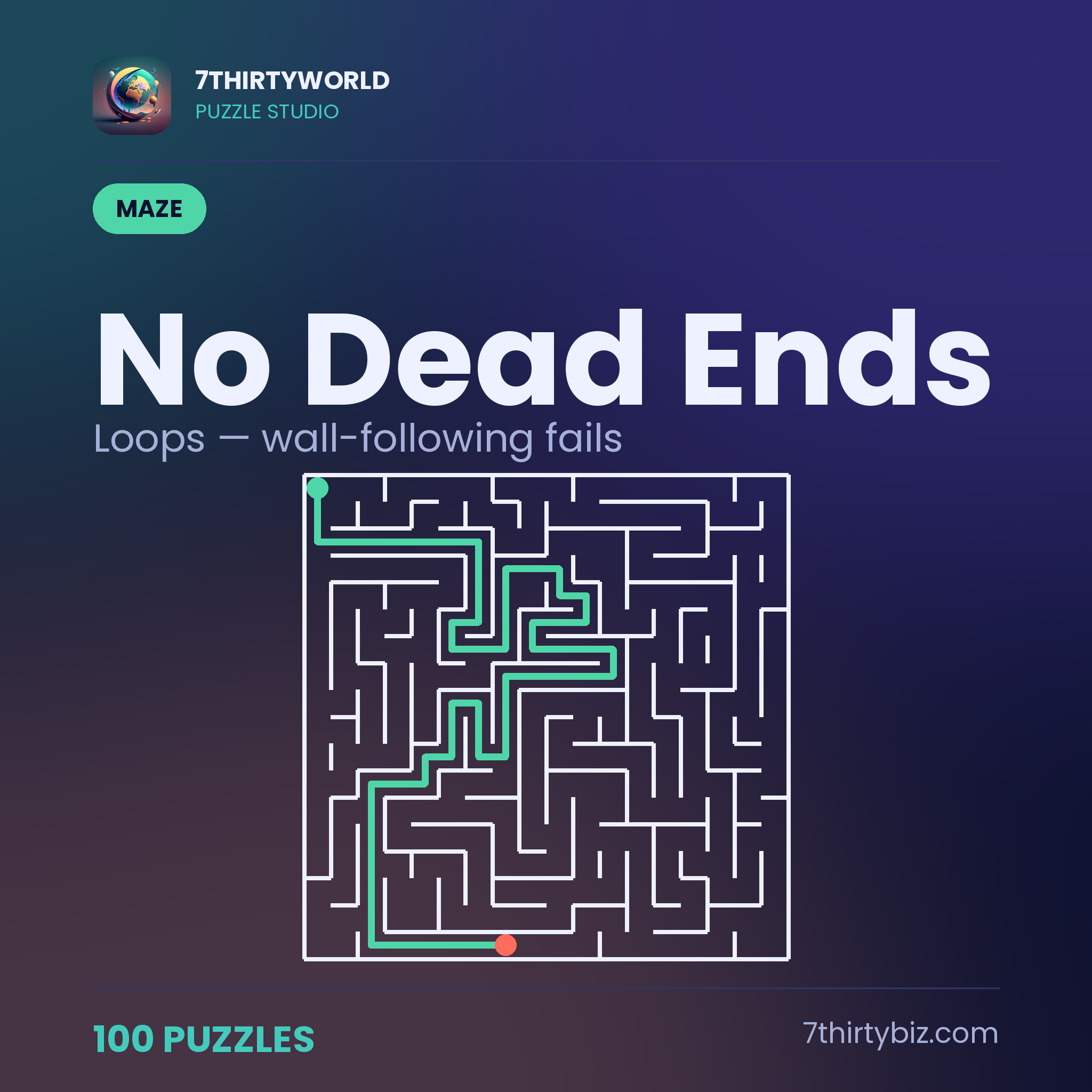 No dead ends 100 braided maze puzzles — a Puzzle Studio pack
