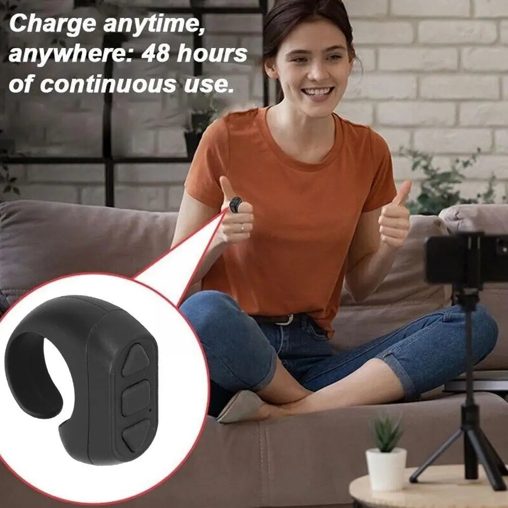 Three-Button Mobile Phone Ring Remote Control with Hands-Free Scrolling