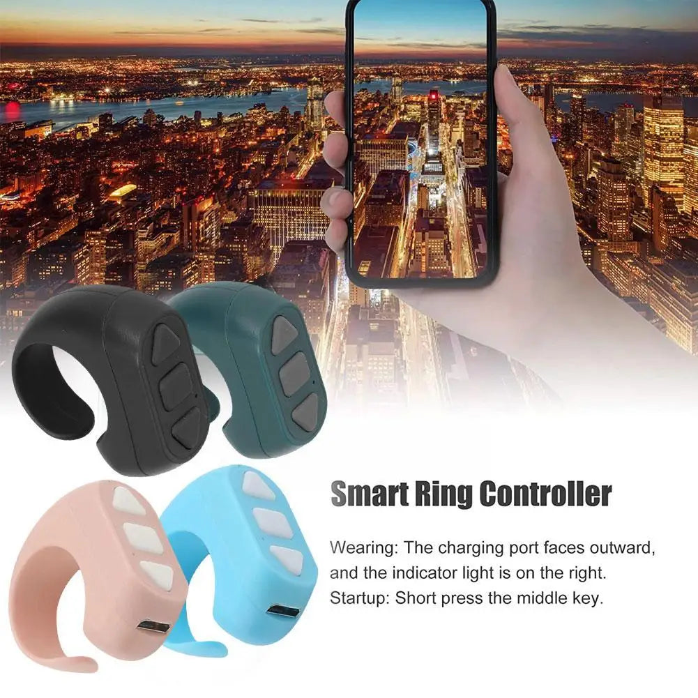 Three-Button Mobile Phone Ring Remote Control with Hands-Free Scrolling