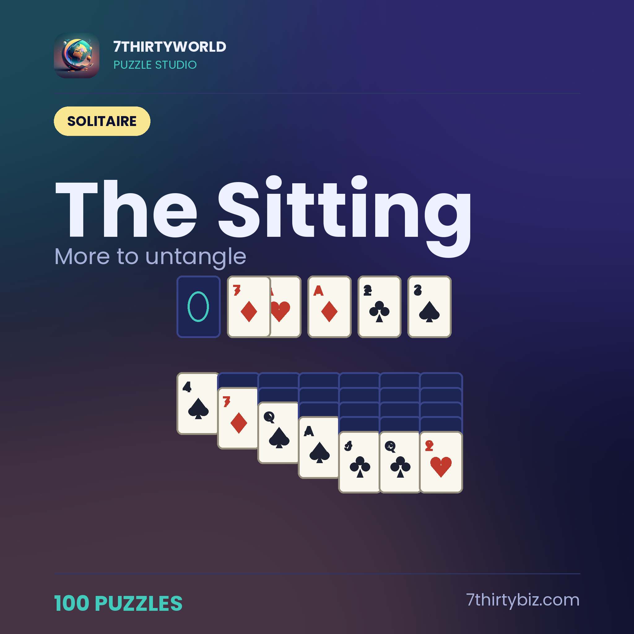 The sitting 100 solitaire deals — a Puzzle Studio pack