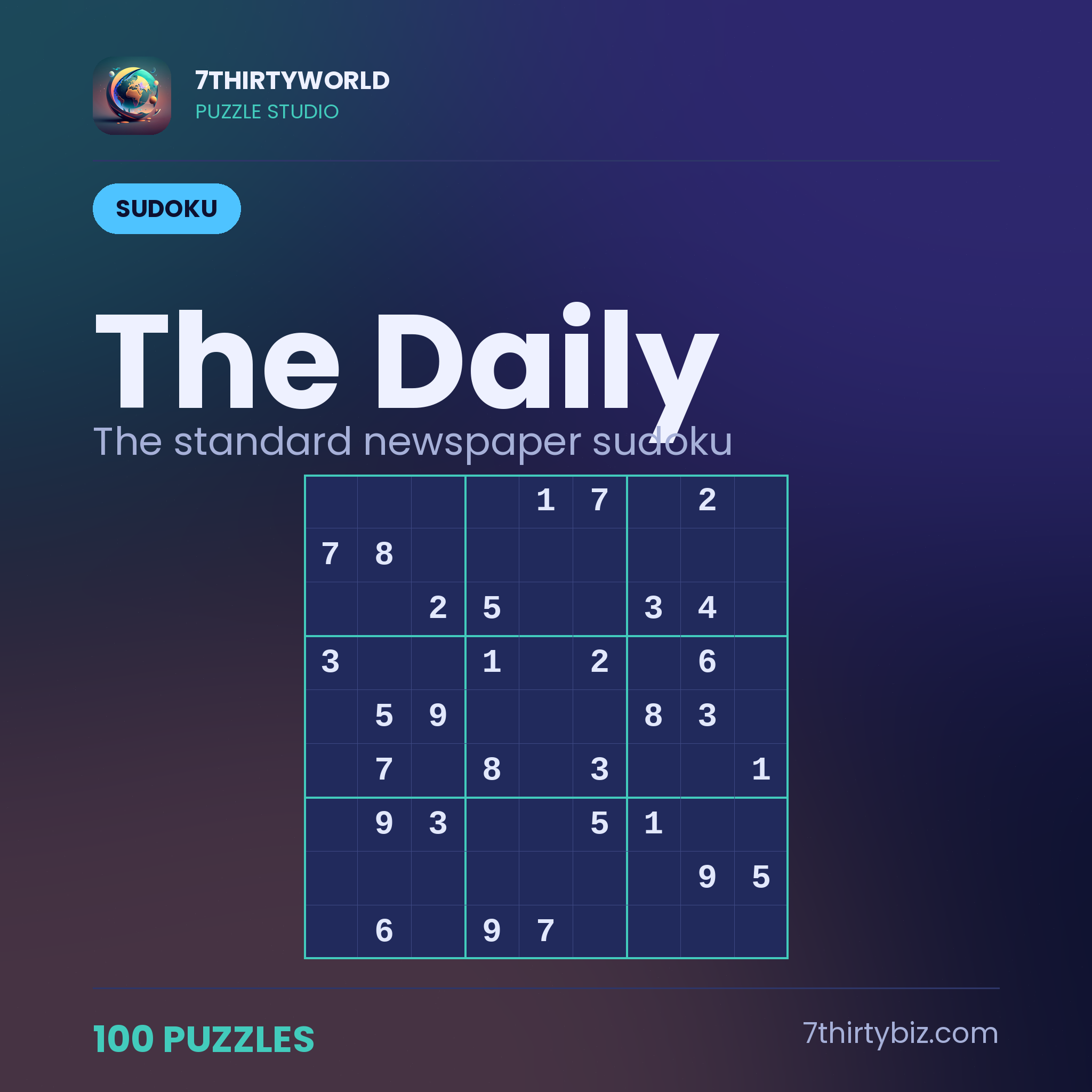 The daily 100 sudoku puzzles — a Puzzle Studio pack