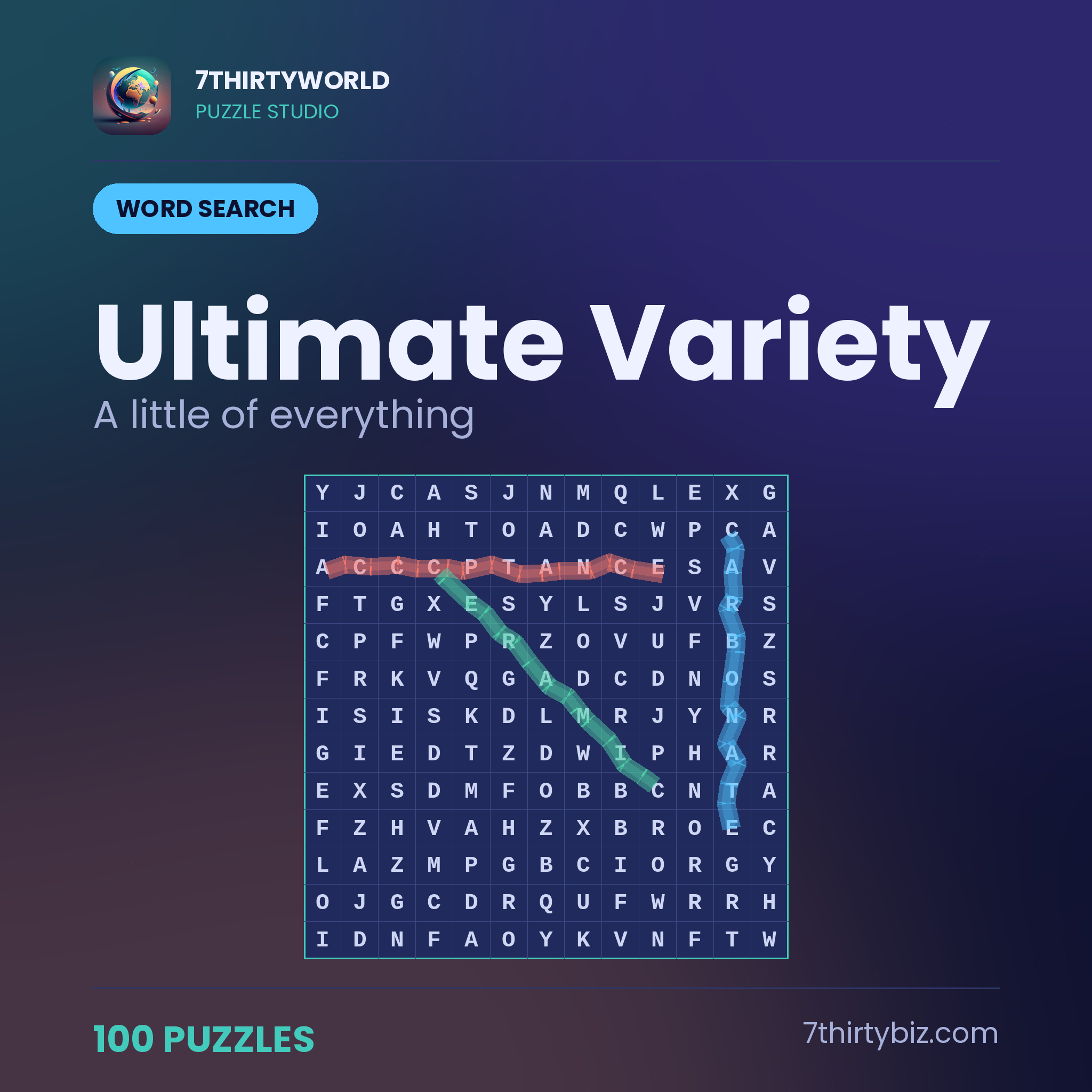 Ultimate Variety 100 word search puzzles — a Puzzle Studio pack