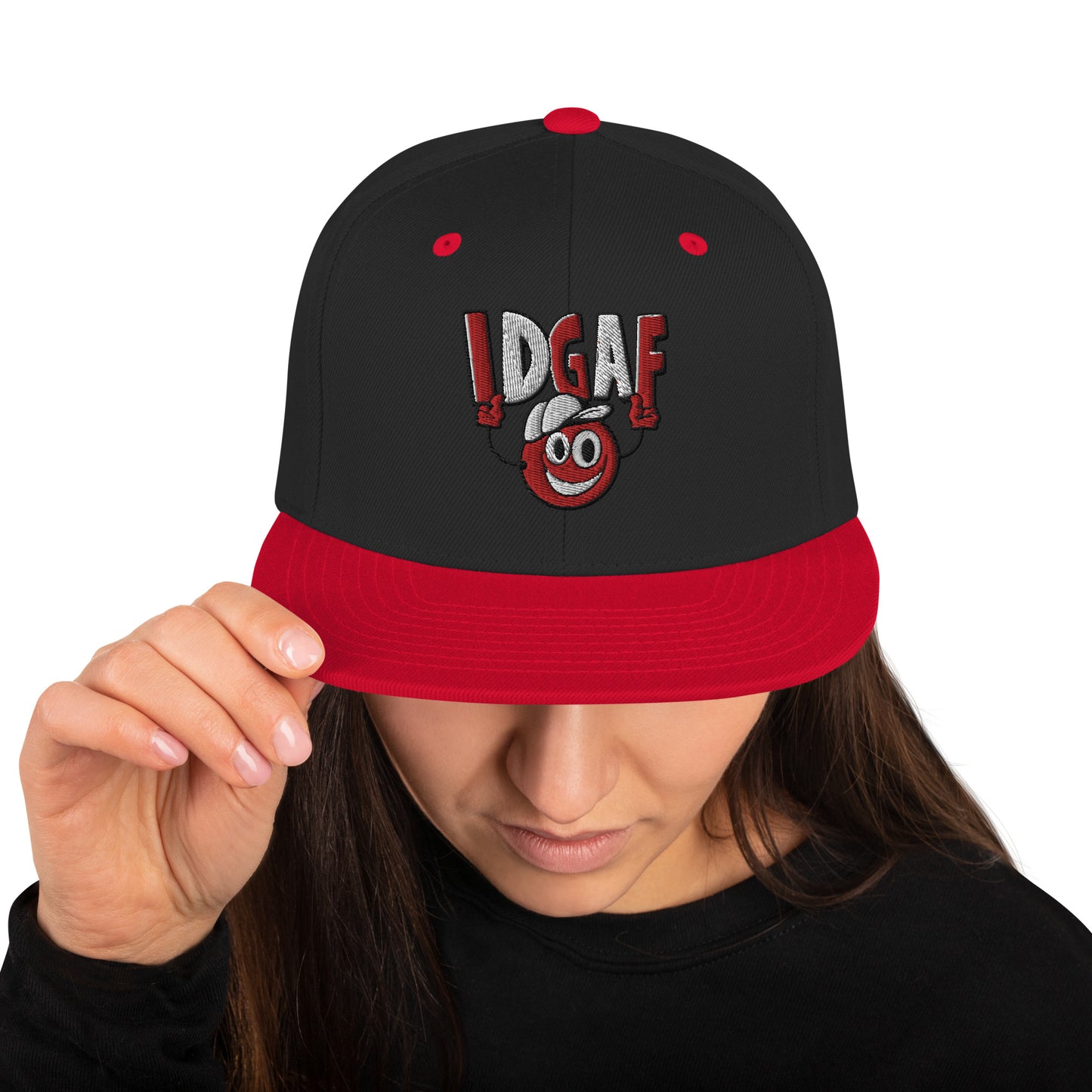 7ThirtyWorld "IDGAF" Snapback Hat red/white logo