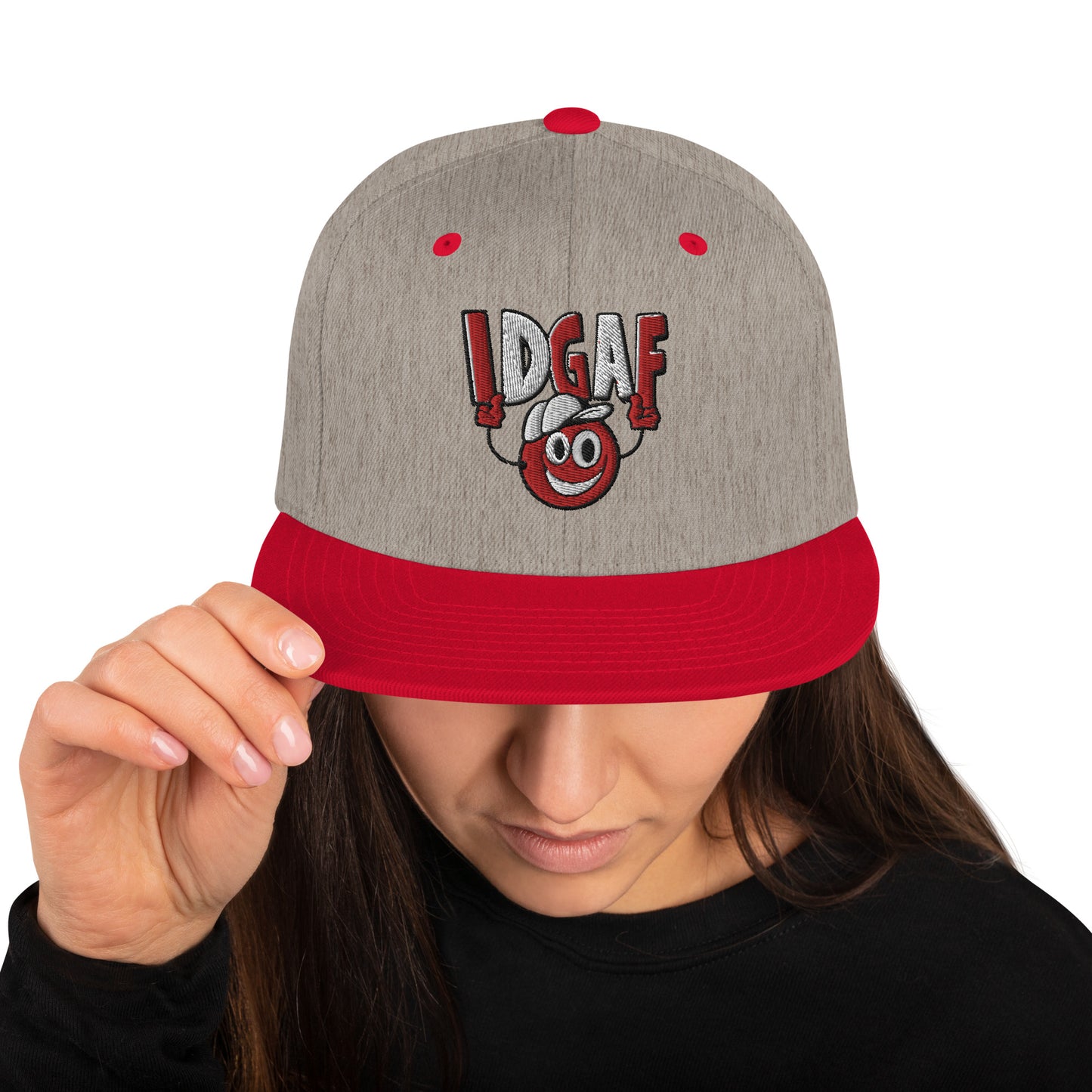 7ThirtyWorld "IDGAF" Snapback Hat red/white logo