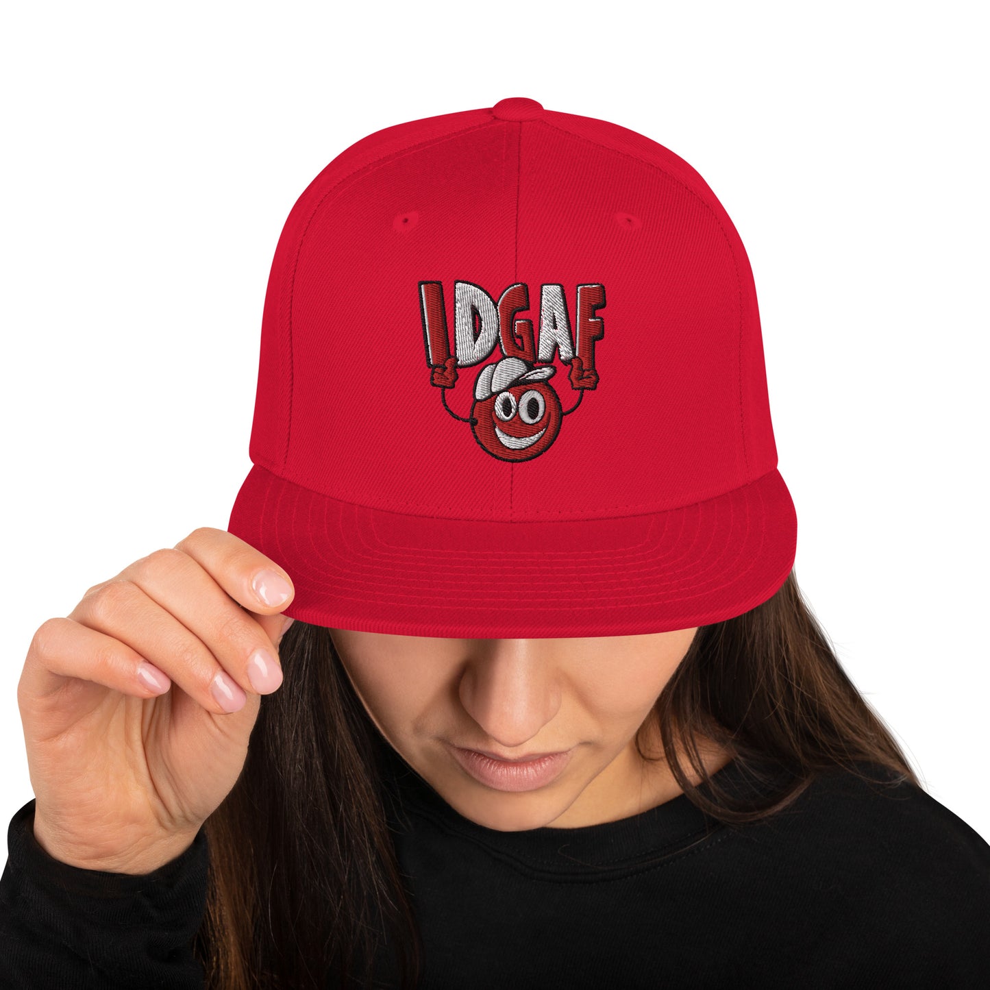 7ThirtyWorld "IDGAF" Snapback Hat red/white logo