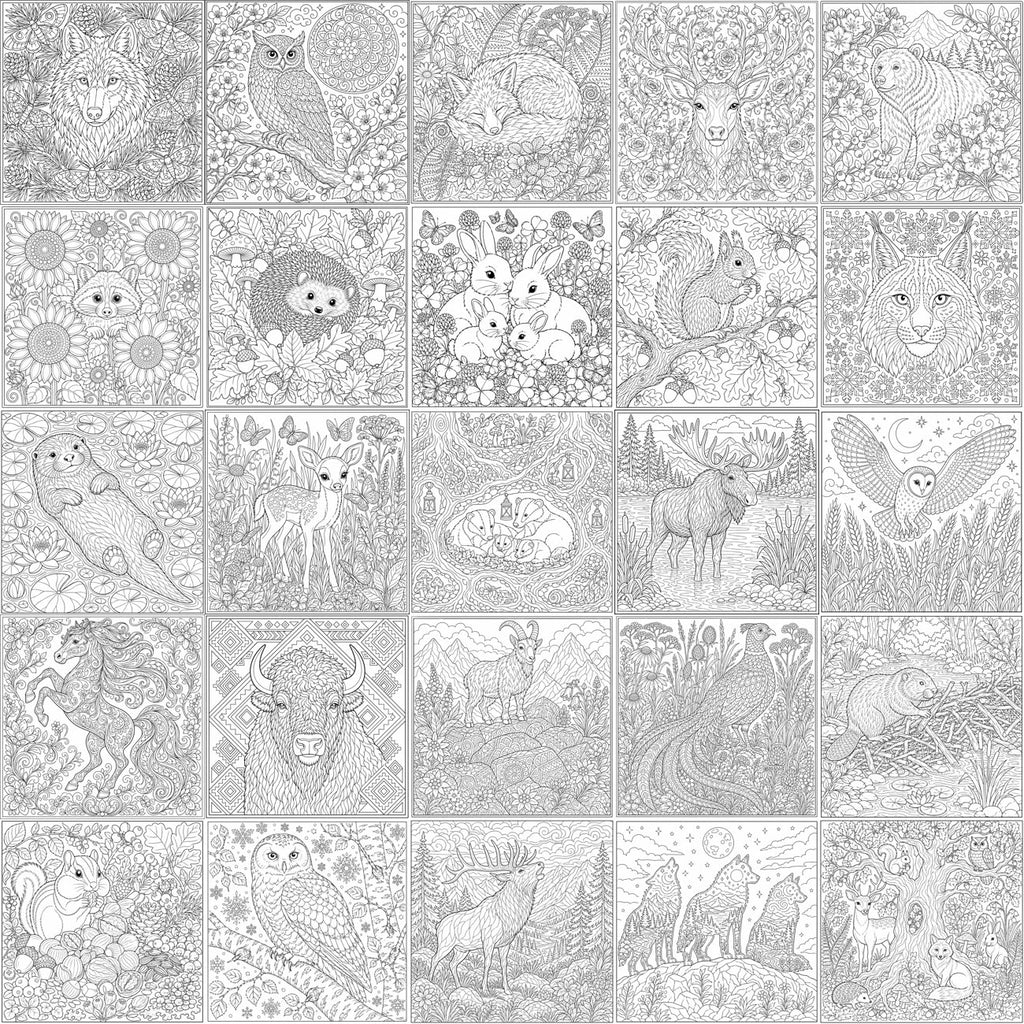 Digital Draws Vol 1. Animals — 25 Coloring Pages