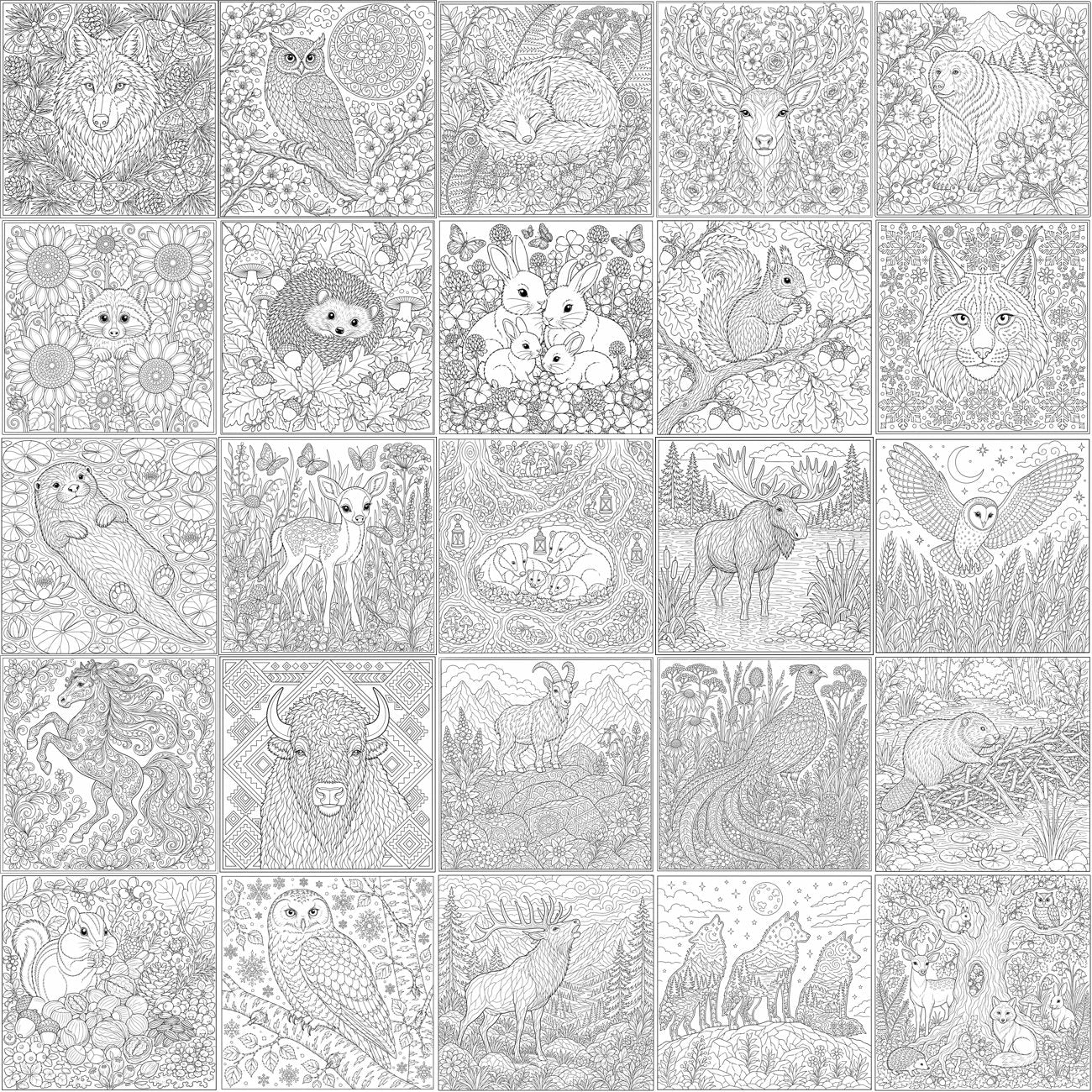 Digital Draws Vol 1. Animals — 25 Coloring Pages